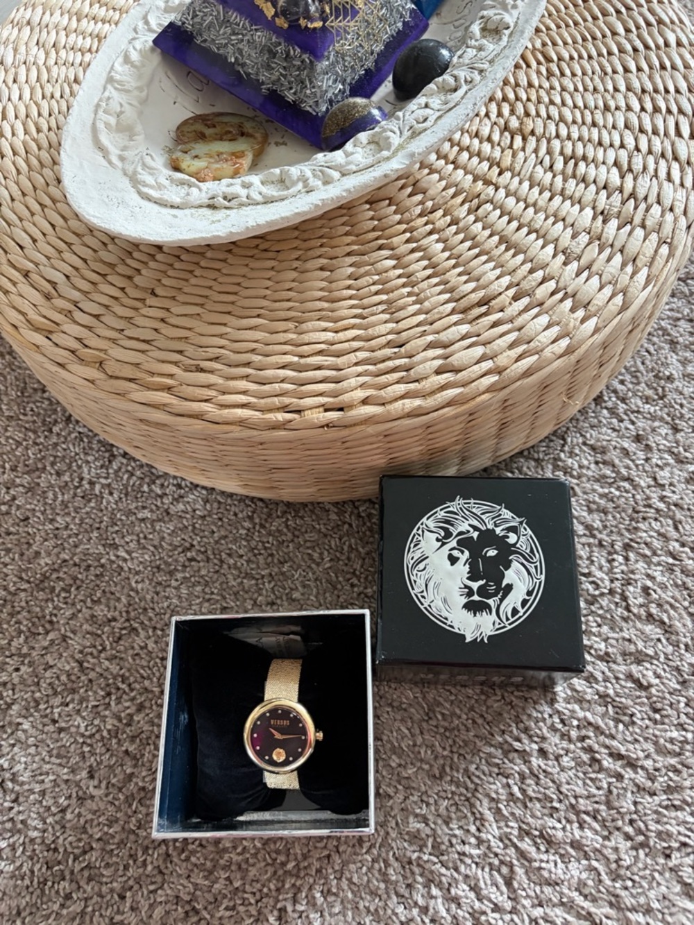 Versus By VERSACE - Gold Mesh Strap Watch with Black Dial